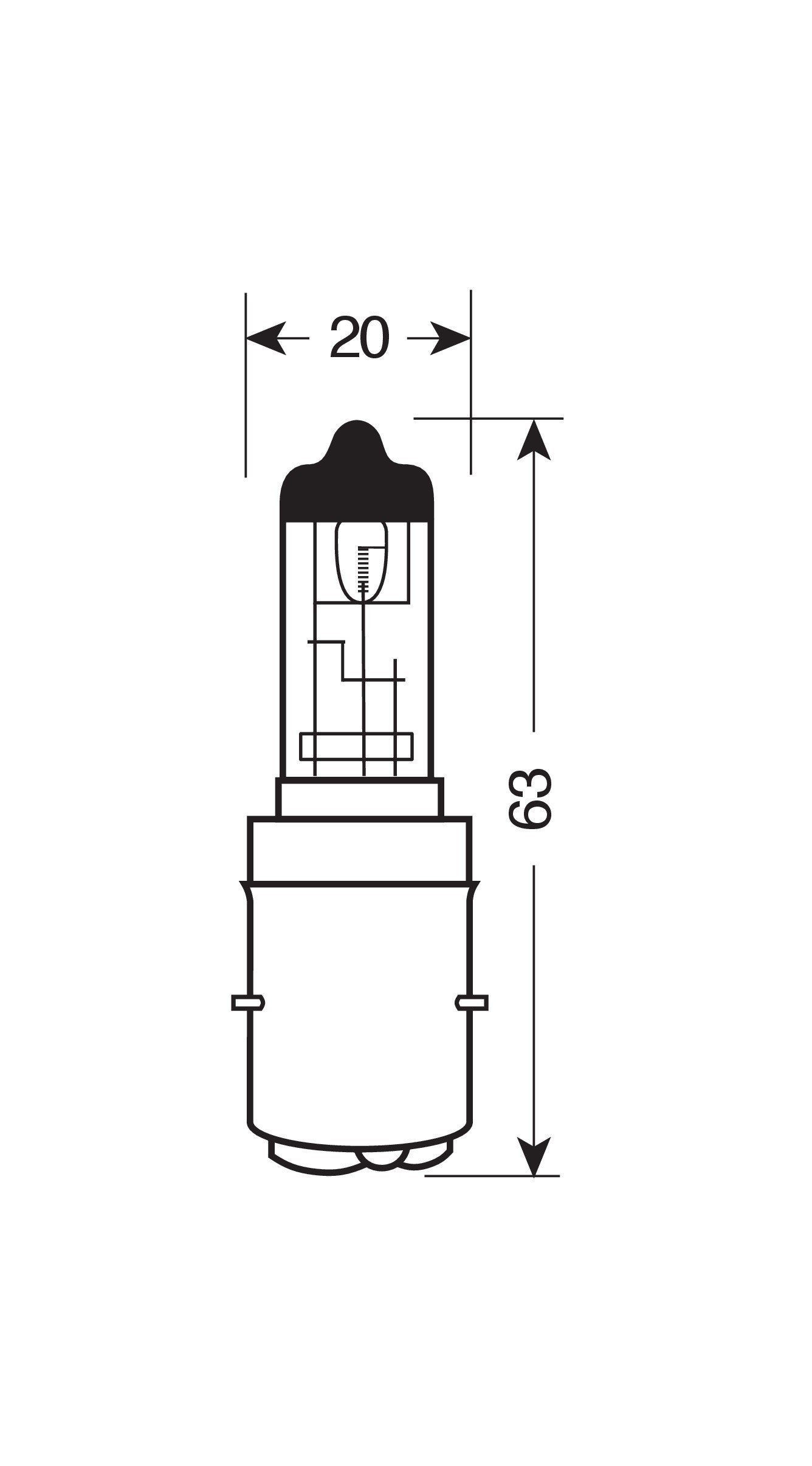 D/Blister 1 pz 12V Lampada alogena BA20d S2-35/35W 