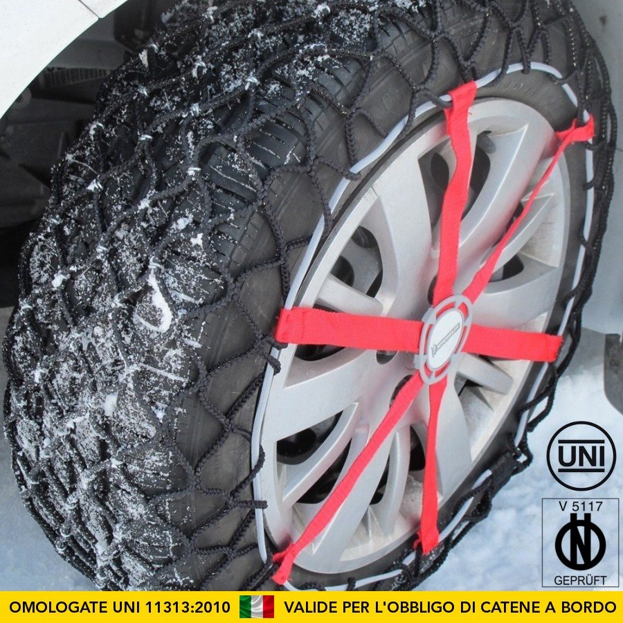Pair of 8 mm composite Michelin Easy Grip S11 snow chains, approved in  Italy, only for cars with chains