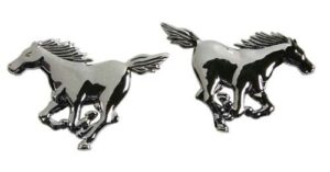 Coppia emblemi tridimensionali cromati 3D – Mustang – Pilot