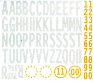Kit Lettere/Numeri per Targa auto da applicare su base blu – NON utilizzare su targhe gialle