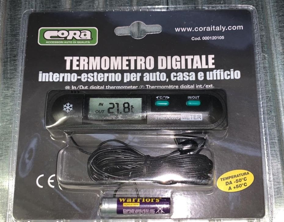 Termometro digitale INTERNO-ESTERNO - con velcro di fissaggio