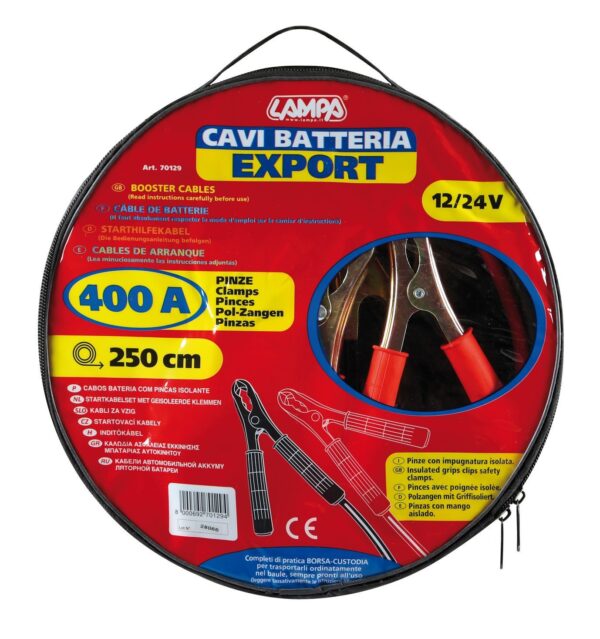 Cavi batteria Export 12/24V – 250 cm – 400 A – 12 mm