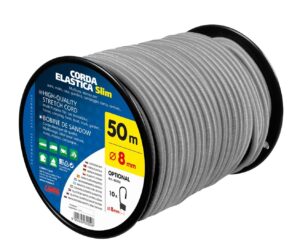 Corda elastica in bobina, grigio – 8 mm – 50 m