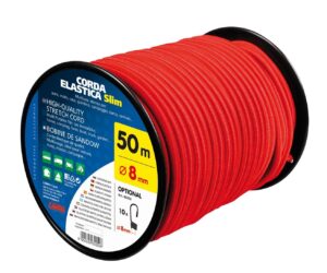 Corda elastica in bobina, rosso – 8 mm – 50 m