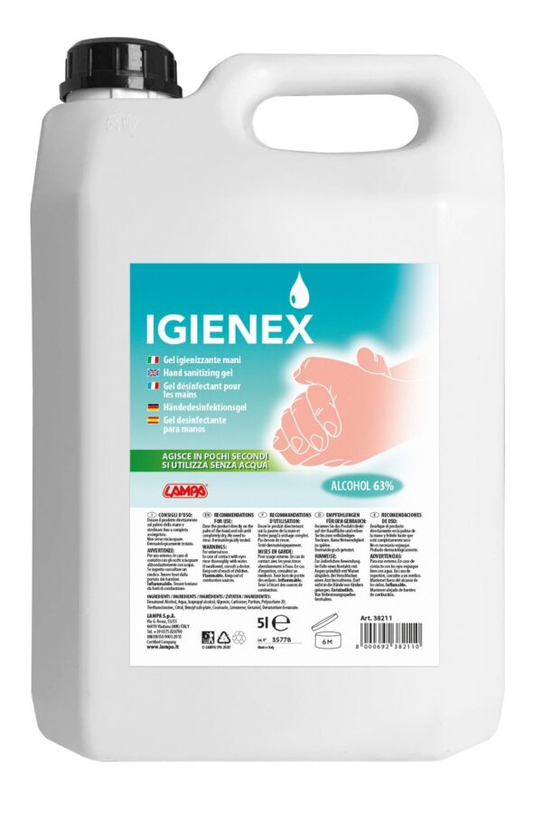 Igienex, gel igienizzante mani – 5 L