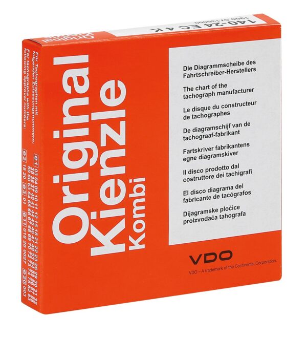 Original Kienzle, set 100 pz dischi tachigrafo omologati – 140 Km/h
