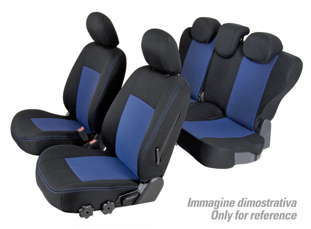 Blue Full Set Front & Rear Car Seat Covers for VW Volkswagen Cady Maxi Life 08