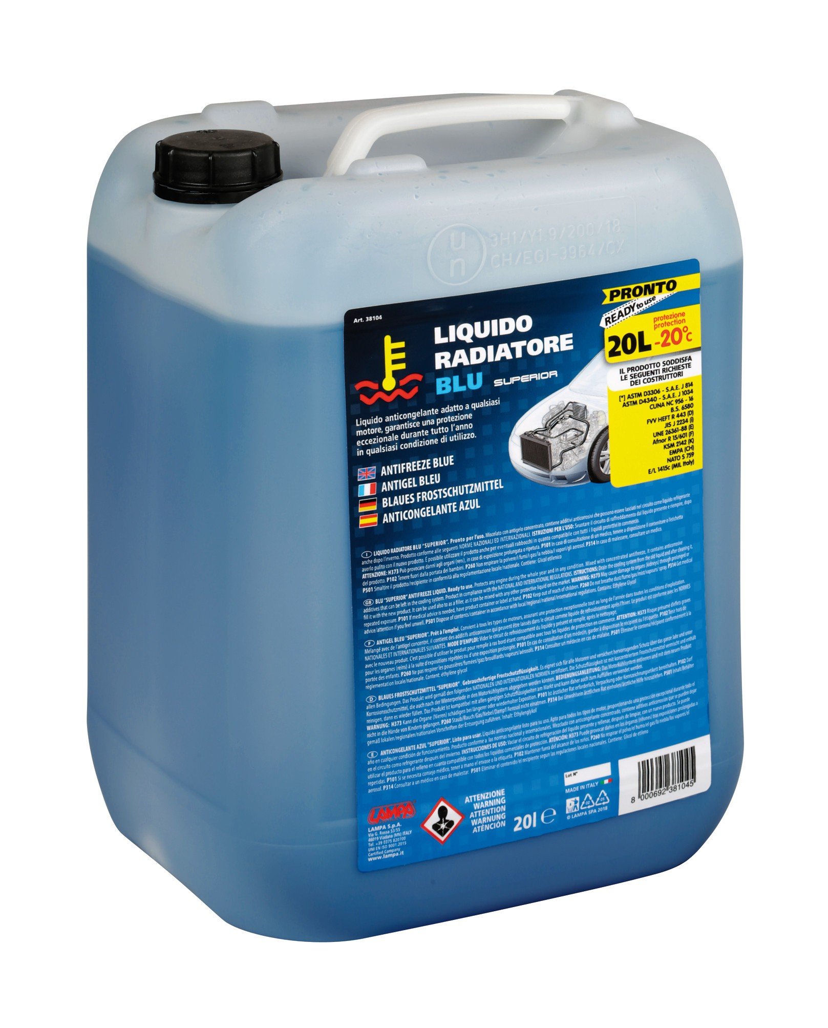 Superior-Blu, liquido antigelo radiatore (-20C) - 20 L