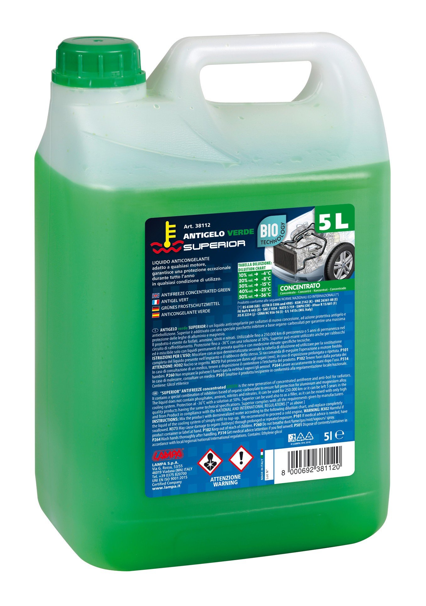Superior-Verde, liquido antigelo radiatore concentrato (-36C) - 5 L