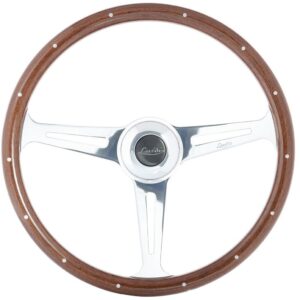 Volante Luisi Montecarlo Epoque 39 in mogano – Razze lucide con anello copri-viti in alluminio lucidato
